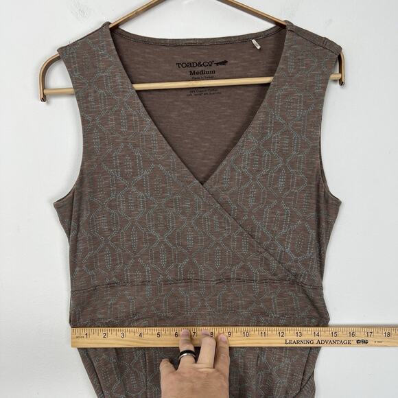 Toad & Co Cue Wrap Dress Women’s Medium Brown Sleeveless Organic Cotton TENCEL - Picture 10 of 10